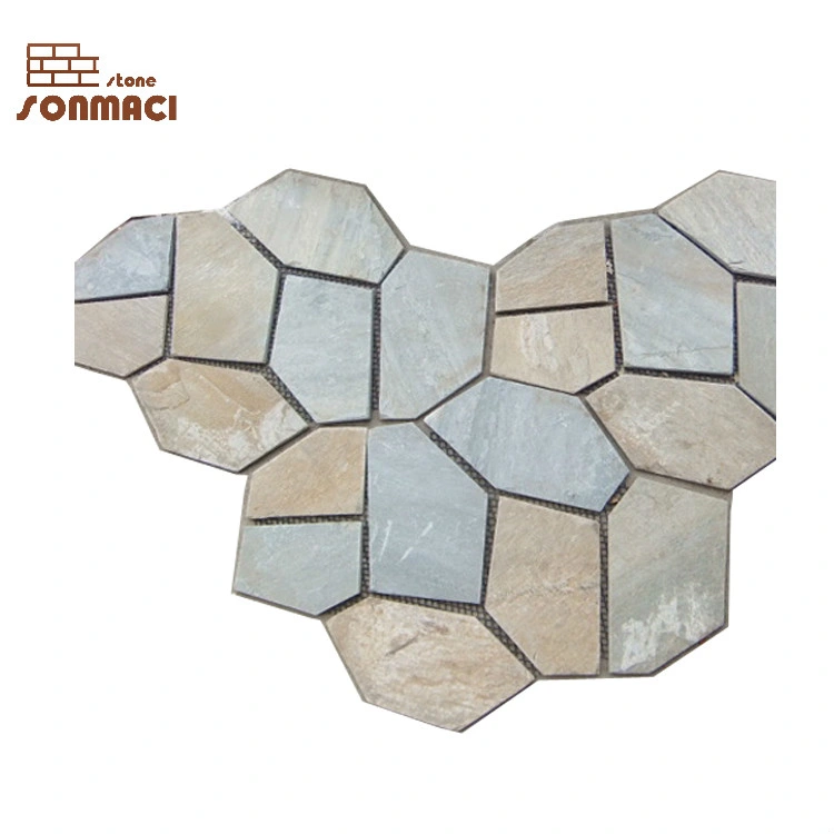 Natural Flagstone Mat Mesh Stone Tiles